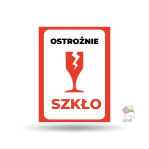 Etykiety ostrzegawcze OSTROŻNIE SZKŁO