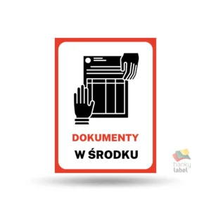 Etykiety ostrzegawcze DOKUMENTY W ŚRODKU